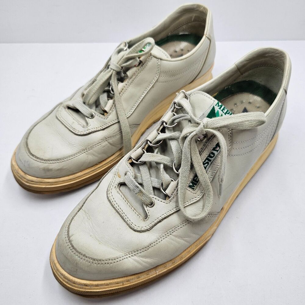 Mephisto Match Leather Oxford Walking Shoes Womens 11 Ivory Bone Trainer Sneaker